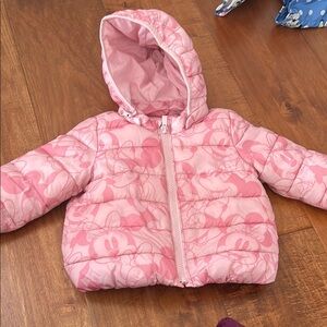 Baby Gap Pink Hooded Puffer Jacket 12-18 months